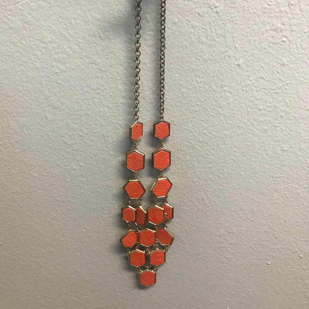 Francesca's Bold Orange & Gold Necklace